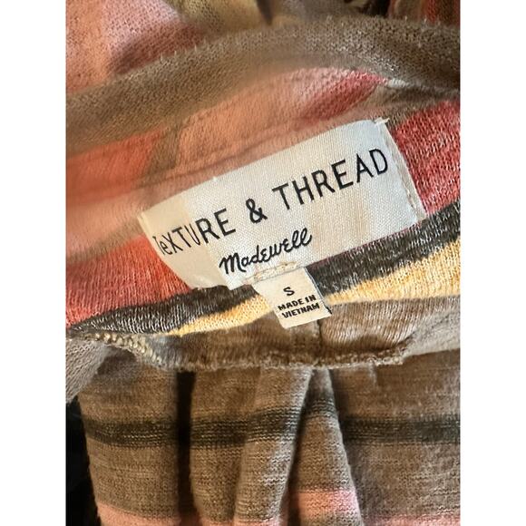 S Madewell J8588 Texture & Thread Modern Tie Front Kieran Stripe Tee Shirt Top - Picture 6 of 6